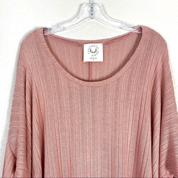 FANTASTIC FAWN Soft Rose Boho Rib Knit Sweater NEW - Picture 4 of 8